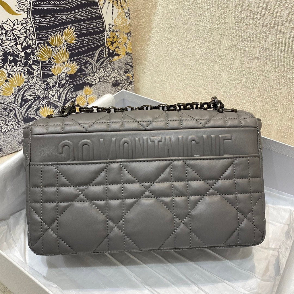 Dior MeDiorum Caro Bag Gray Padded Macrocannage, Dark Grey, For Women Women’s Handbags, Crossbody Bags, 25cm CD M9242BNGK_M41G