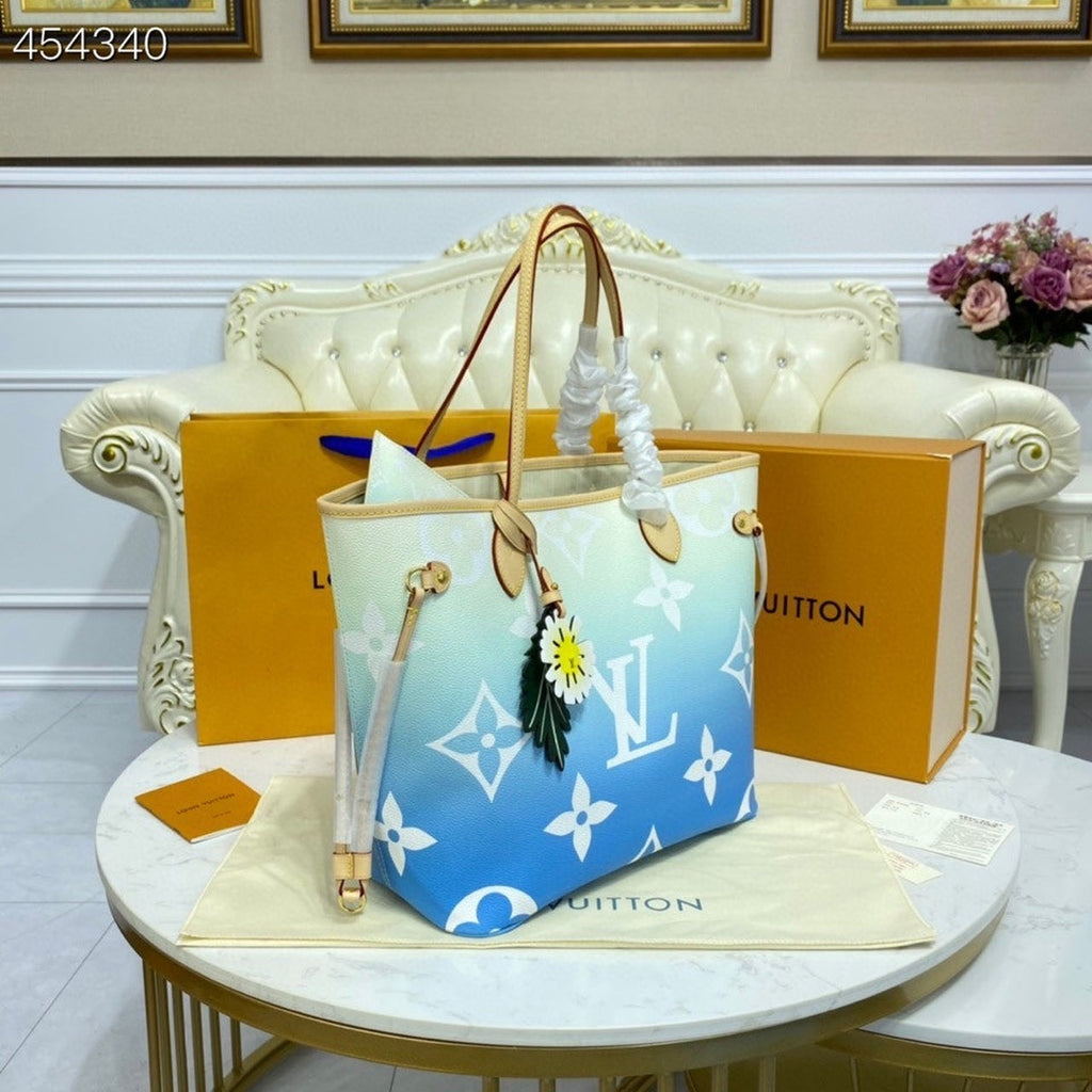 Louis Vuitton Neverfull MM Tote Bag Monogram Giant Canvas Blue For Women,  Shoulder Bags 12.2in/31cm Louis Vuitton M45678