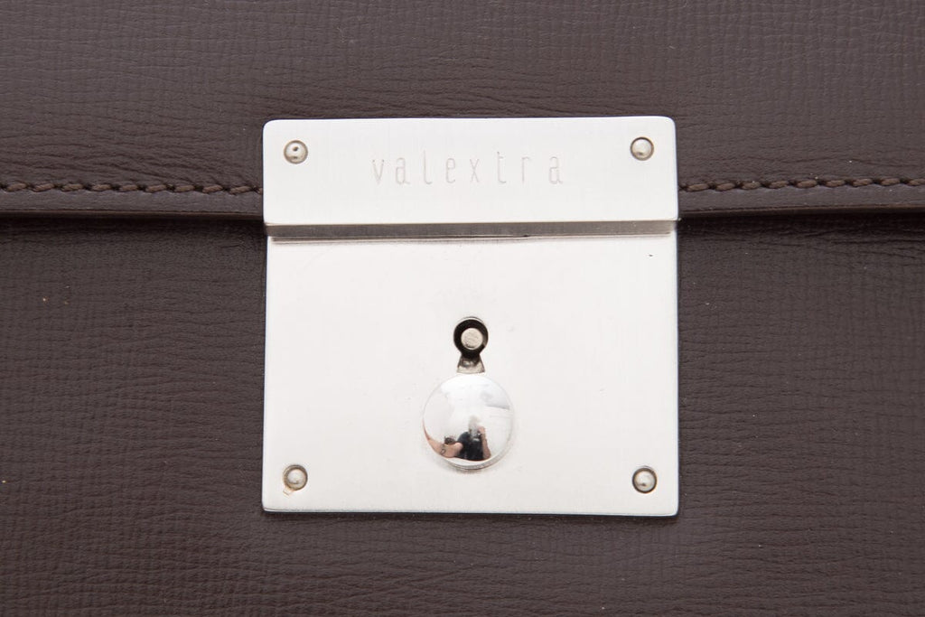 Valextra Brown Leather Mini Shoulder Handbag