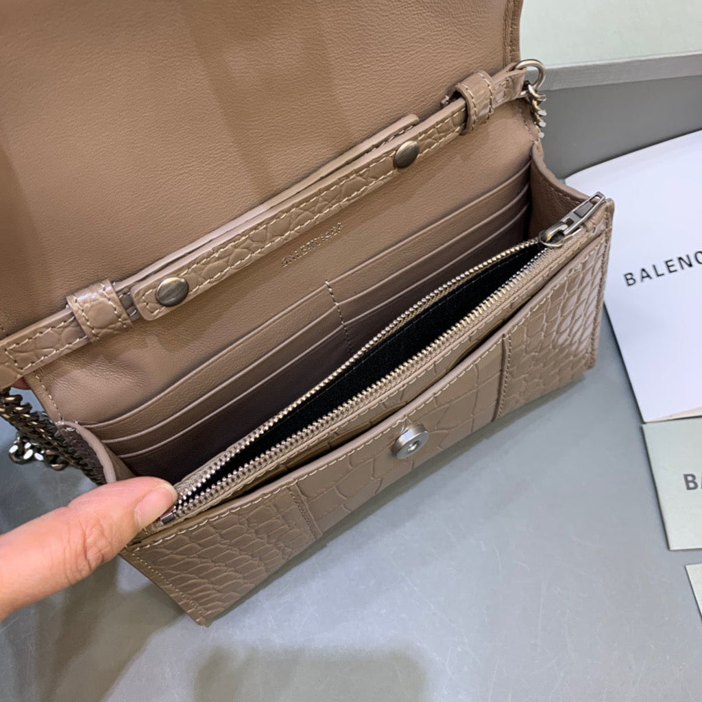 Downtown Small Shoulder Bag With Chain Brown, For Women,  Bags 11.8in/30cm
