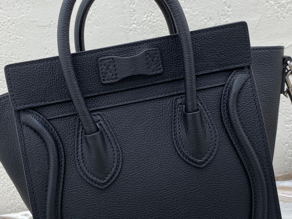 Top Quality Nano LuGucciage Bag In Drummed Black For WomLB 8in/20cm 189243DRU.38NO