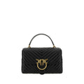 PINKO Black Calf Leather Bos Taurus Handbag