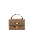 PINKO Brown Calf Leather Bos Taurus Handbag