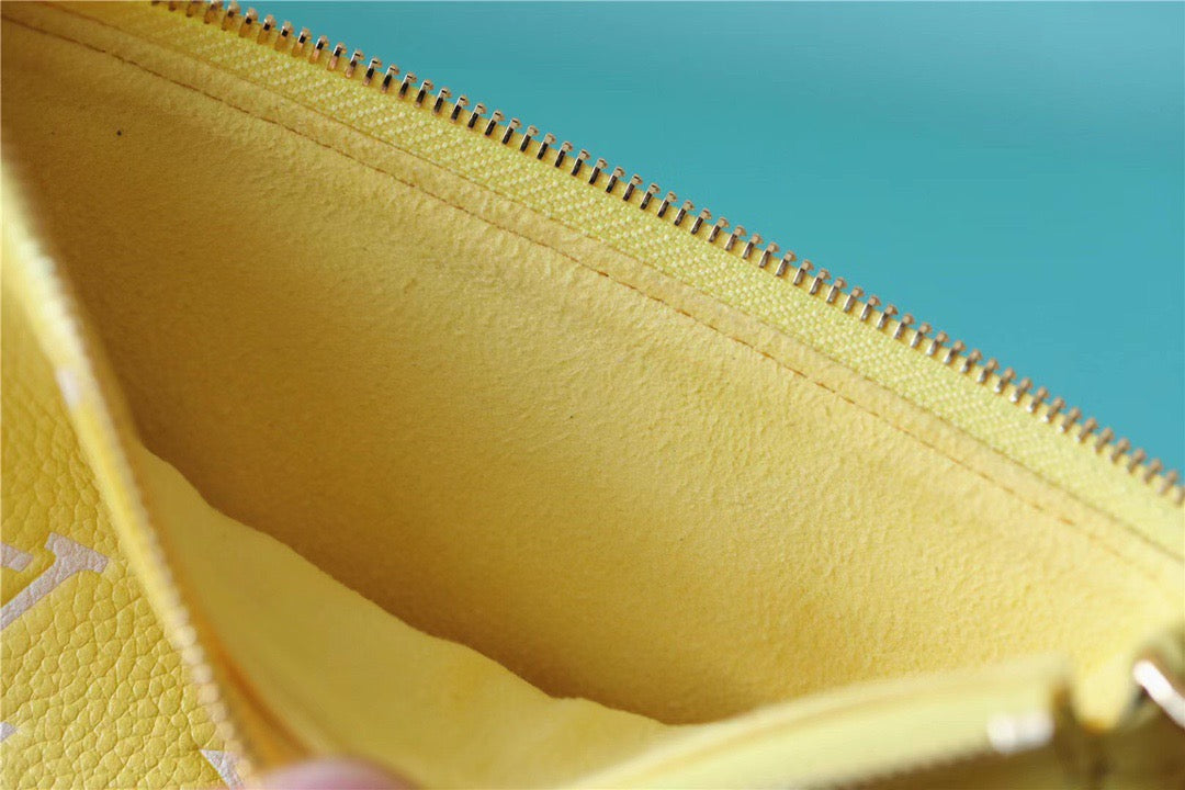 Louis Vuitton Mini Pochette AcGLAMIssoires Monogram Empreinte Lemon Curd Yellow For Women,  Shoulder And Crossbody Bags 15.5cm/6.1in Louis Vuitton M46129