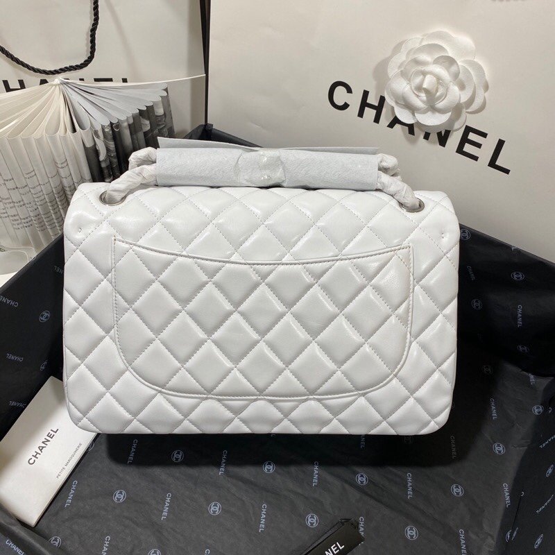 ChanelLarge Classic Handbag SiLouis Vuittoner Hardware White For Women, Women’s Handbags, Shoulder Bags 11.8in/30cm