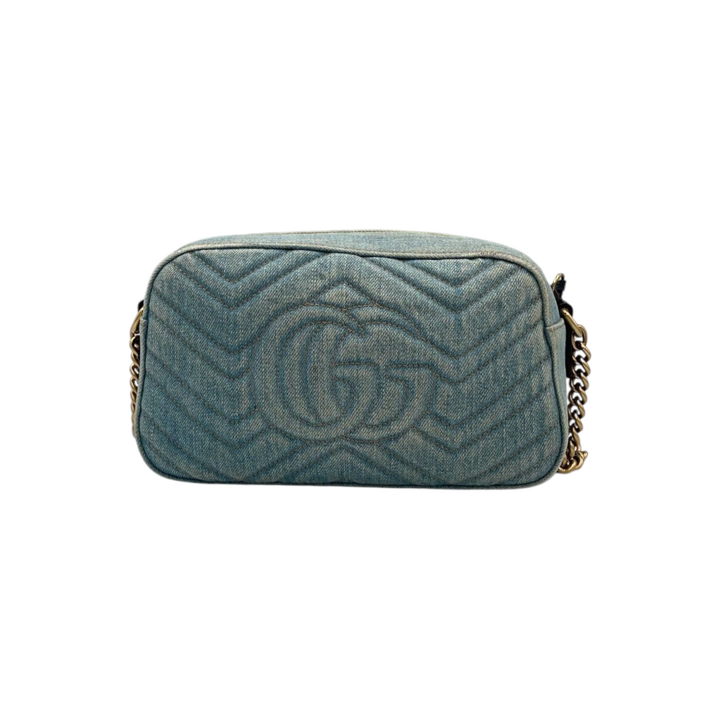 Gucci Gucci Marmont Crossbody Bag Blue Quilted VeLouis Vuittonet