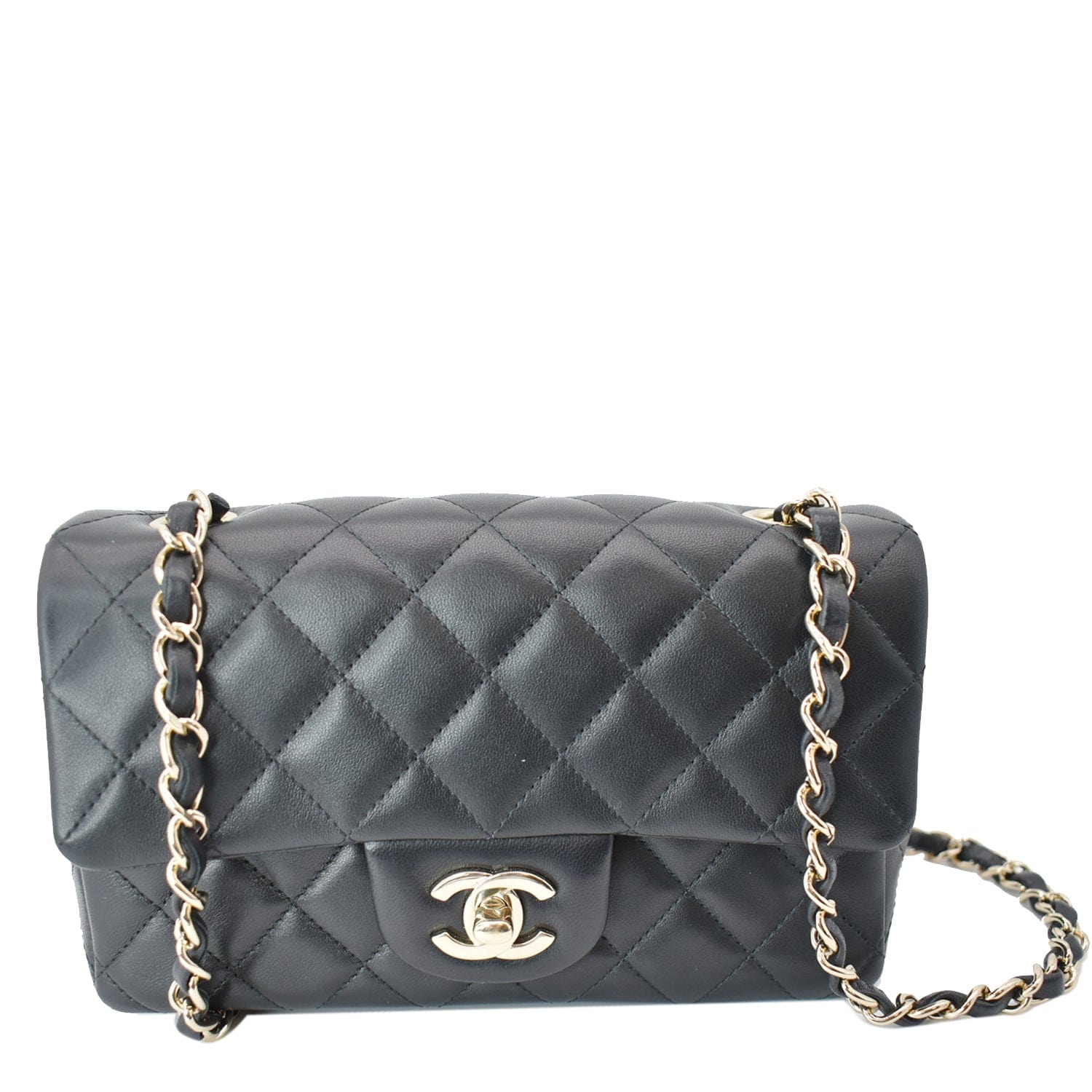 Chanel Mini Rectangular Flap Quilted  Leather Shoulder Bag Black- Hot Deals