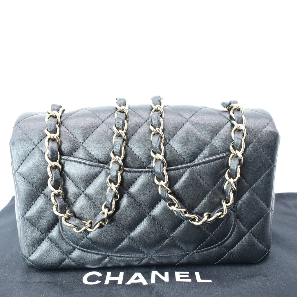 Chanel Mini Rectangular Flap Quilted  Leather Shoulder Bag Black- Hot Deals