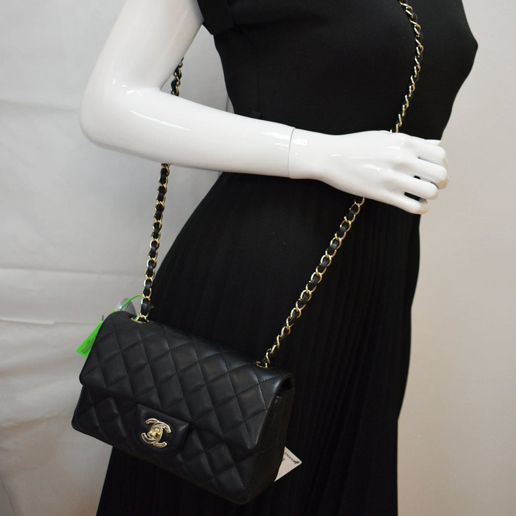 Chanel Mini Rectangular Flap Quilted  Leather Shoulder Bag Black- Hot Deals