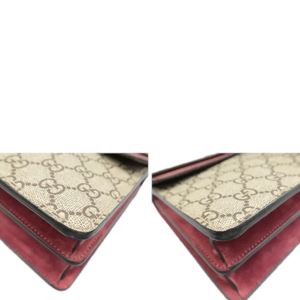 GUCCI Dionysus Medium Blooms Gucci Supreme Canvas Shoulder Bag Beige 400249