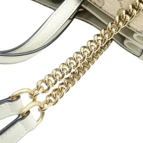 GUCCI Horsebit 1955 Gucci Supreme Canvas Tote Bag White 621144