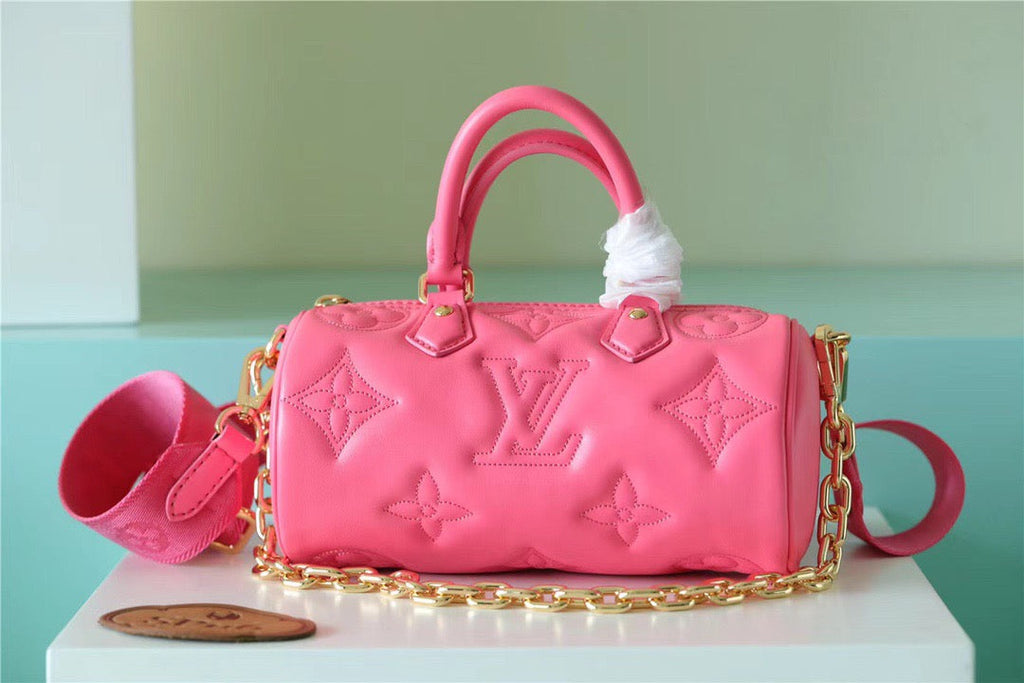 Louis Vuitton Papillon Burberry Bag Classic Monogram For Women 20cm Dragon Fruit Pink Louis Vuitton M59826