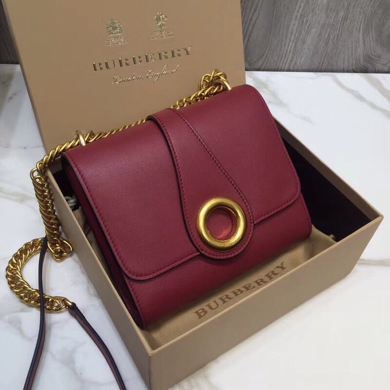 Burberry Grommet Detail Crossbody Bag Dark Red For Women, Bags 7.1in/20cm