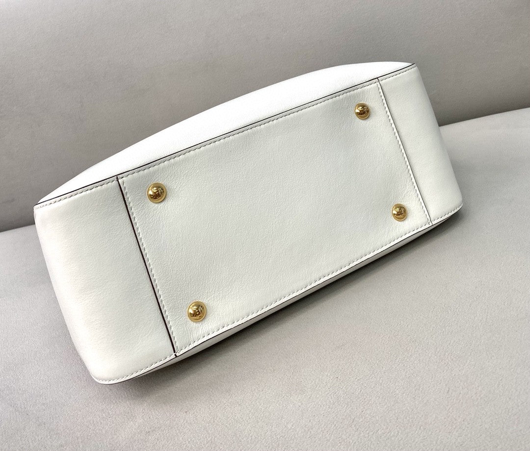 Small FF Tote Shoulder White Bag For Woman 30cm/12in