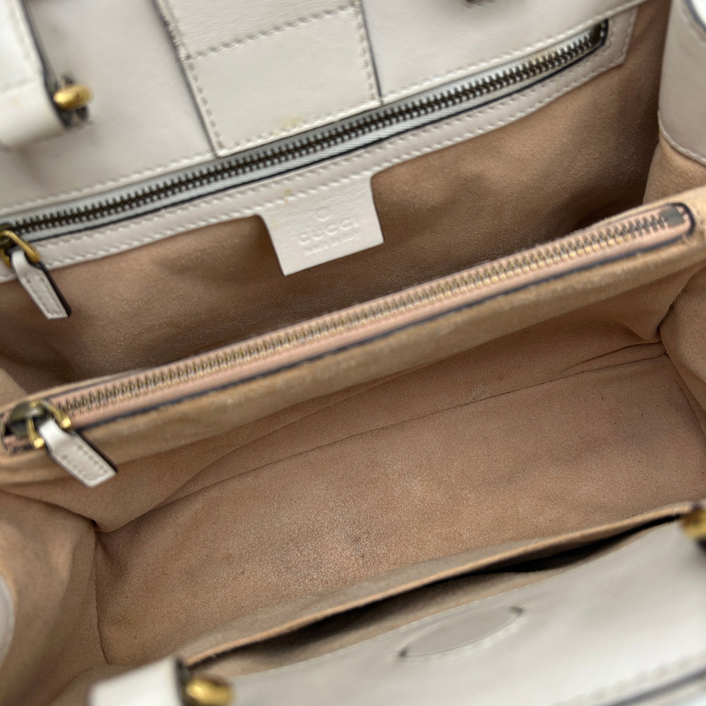 Gucci GG Marmont White Leather Shoulder Bag Medium