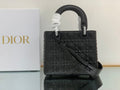 Dior MeDiorum Lady Bag Cannage with Beaded Motif, Black, For Women Women’s Handbags, Crossbody Bags, 20cm CD
