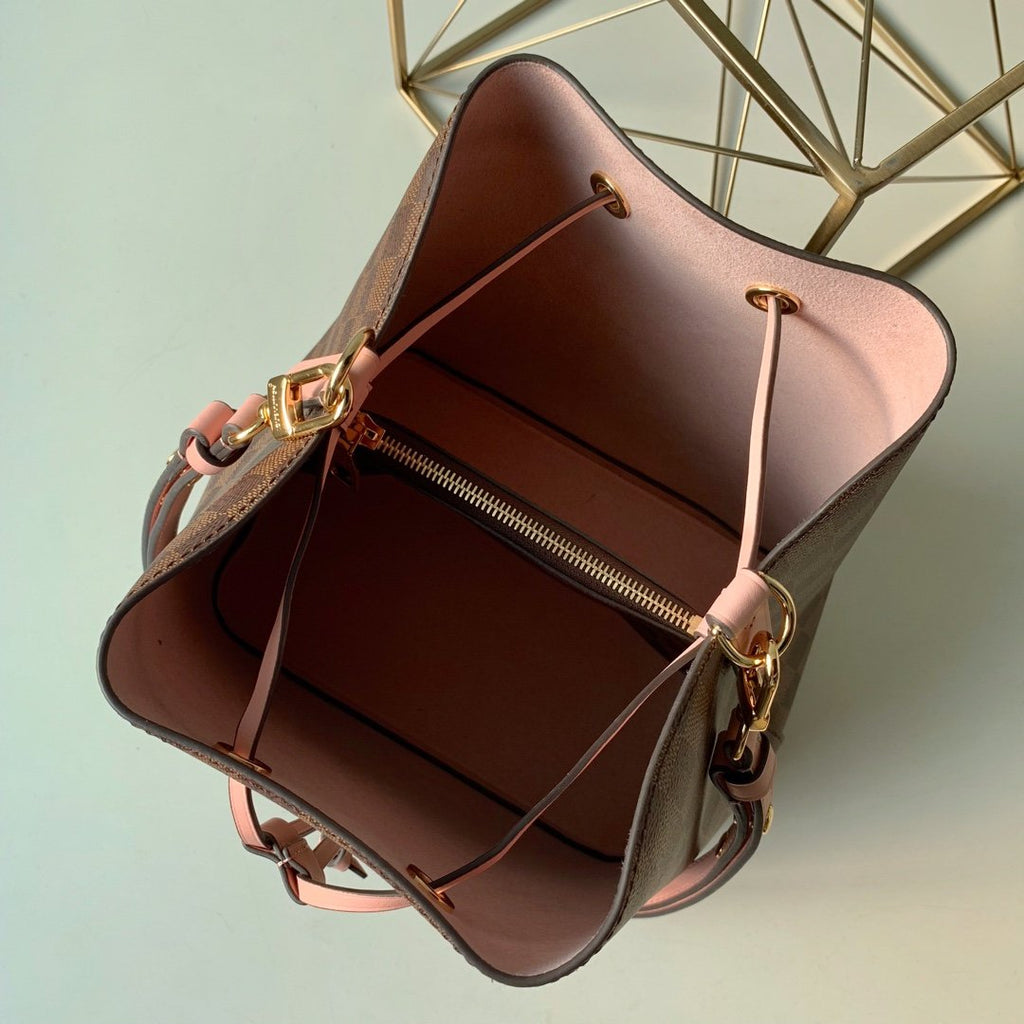 Louis Vuitton NeoNoe Bucket Bag Damier Ebene Canvas Venus Pink For Women,  Shoulder And Crossbody Bags 10.2in/26cm Louis Vuitton N40198