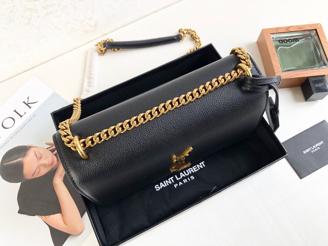 YSSL Sunset Medium Chain Bag Black For Women 8in/22cm YSL 442906D420W1000