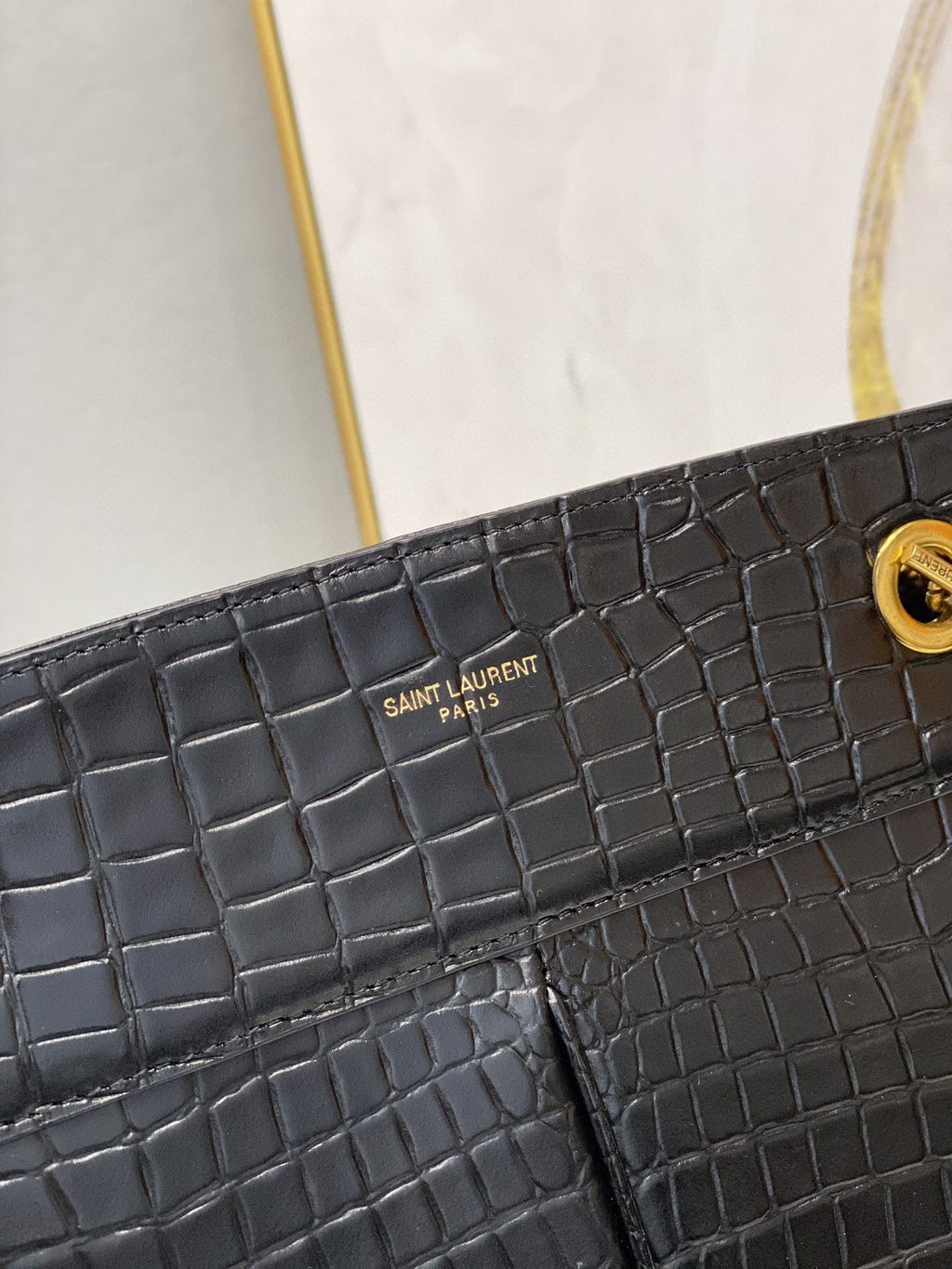 Top Quality Claude-Effect Tote Bag Black For Women 11in/28cm YSL 64028116J0W