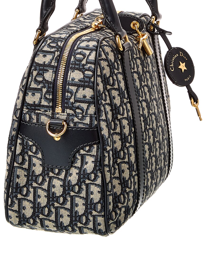 Dior Oblique Canvas & Leather Bowling Bag