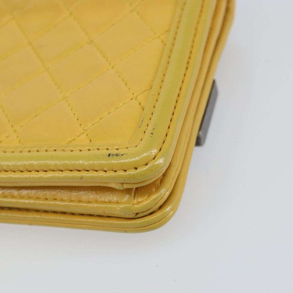Chanel Boy Brick Flap Bag Lambskin And Plexiglass Yellow Leather Clutche & Pouche Bag