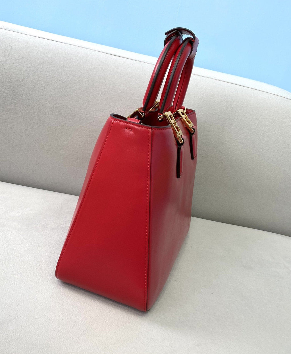 Small FF Tote Shoulder Red Bag For Woman 30cm/12in