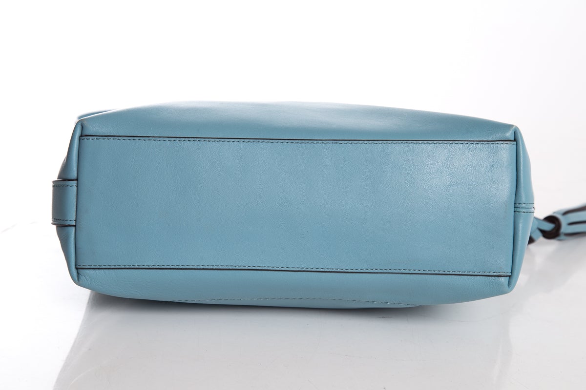 Coach Soft Light Blue Leather Shoulder Bag