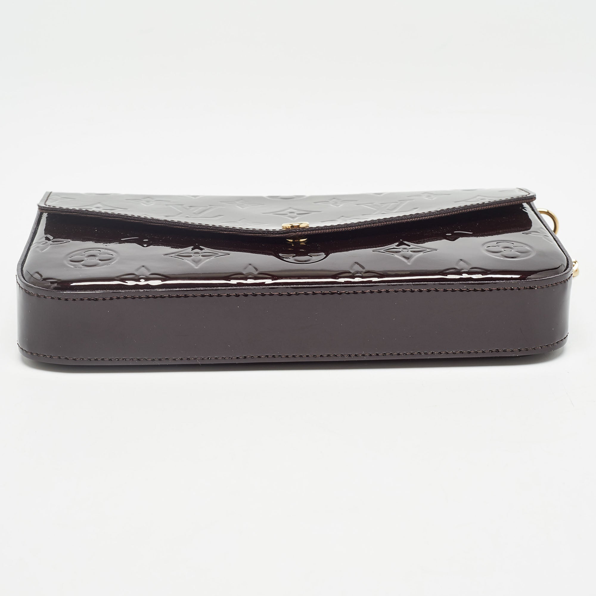 Louis Vuitton Amarante Monogram Vernis Pochette Felicie Clutch