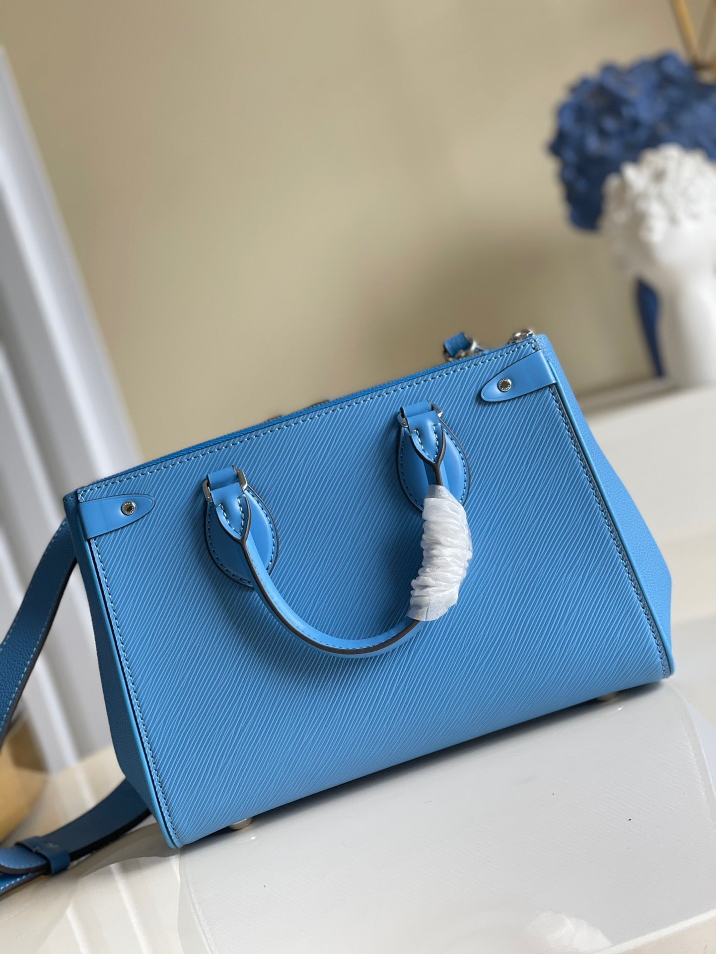 Louis Vuitton Grenelle Tote PM Epi Blue For Women, Women’s Handbags, Shoulder And Crossbody Bags 10.6in/27cm Louis Vuitton