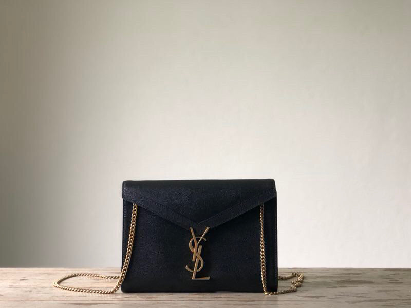 YSSL Cassandra Flap-Front Crossbody Bag Black For Women 8.7in/22cm YSLÂ 