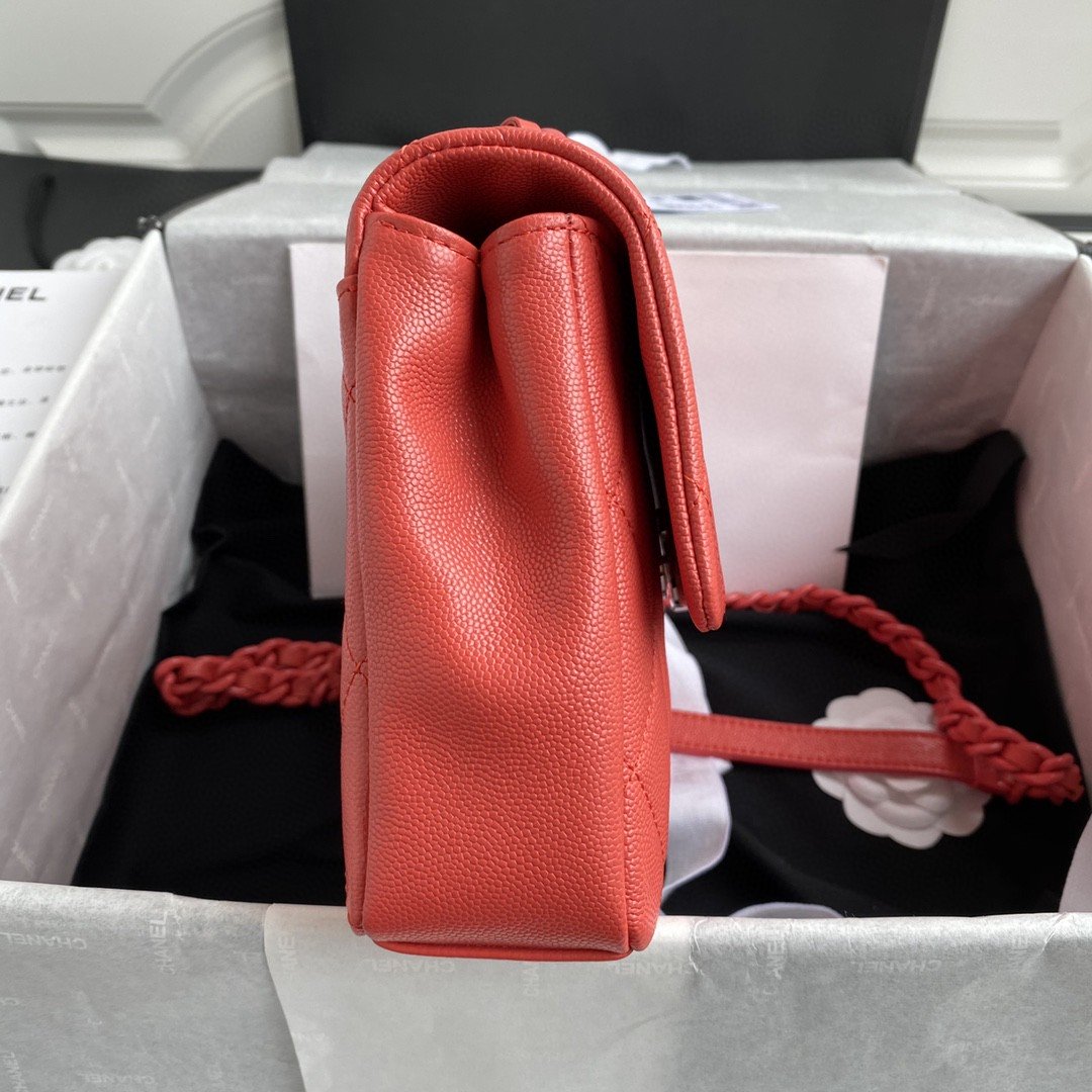 ChanelGlamIap Bag Red Hardware Grained Red For Women Handbags, Shoulder Bags 9.4in/24cm AS2303