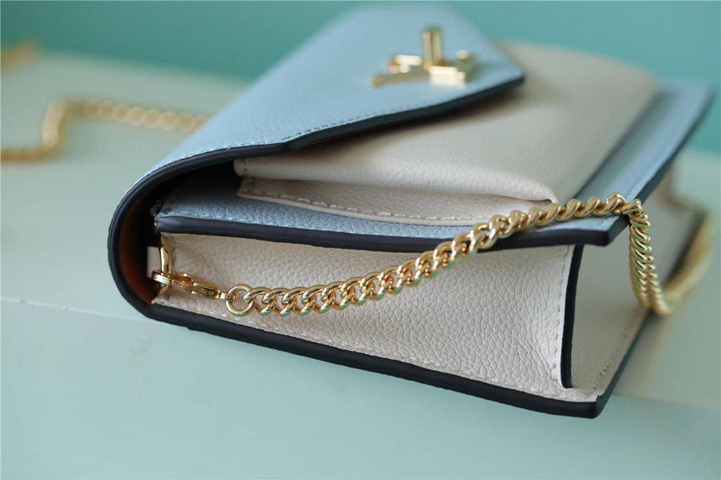 Louis Vuitton Mylockme Chain Pochette Bleu Nuage Blue For Women,  Shoulder and Crossbody Bags 7.5in/19cm Louis Vuitton M81436