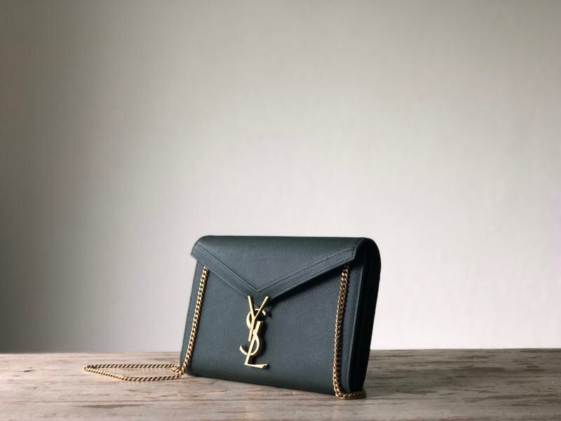 Saint Laurent Cassandra Flap-Front Crossbody Bag Dark Green For Women 8.7in/22cm YSL