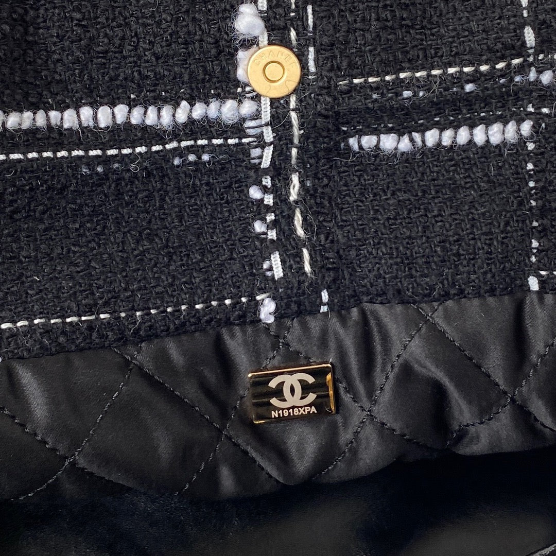 Chanel 22 Handbag Gold Hardware Black For Women Handbags, Shoulder Bags 18.3in/47cm AS3262 B08553 NJ058