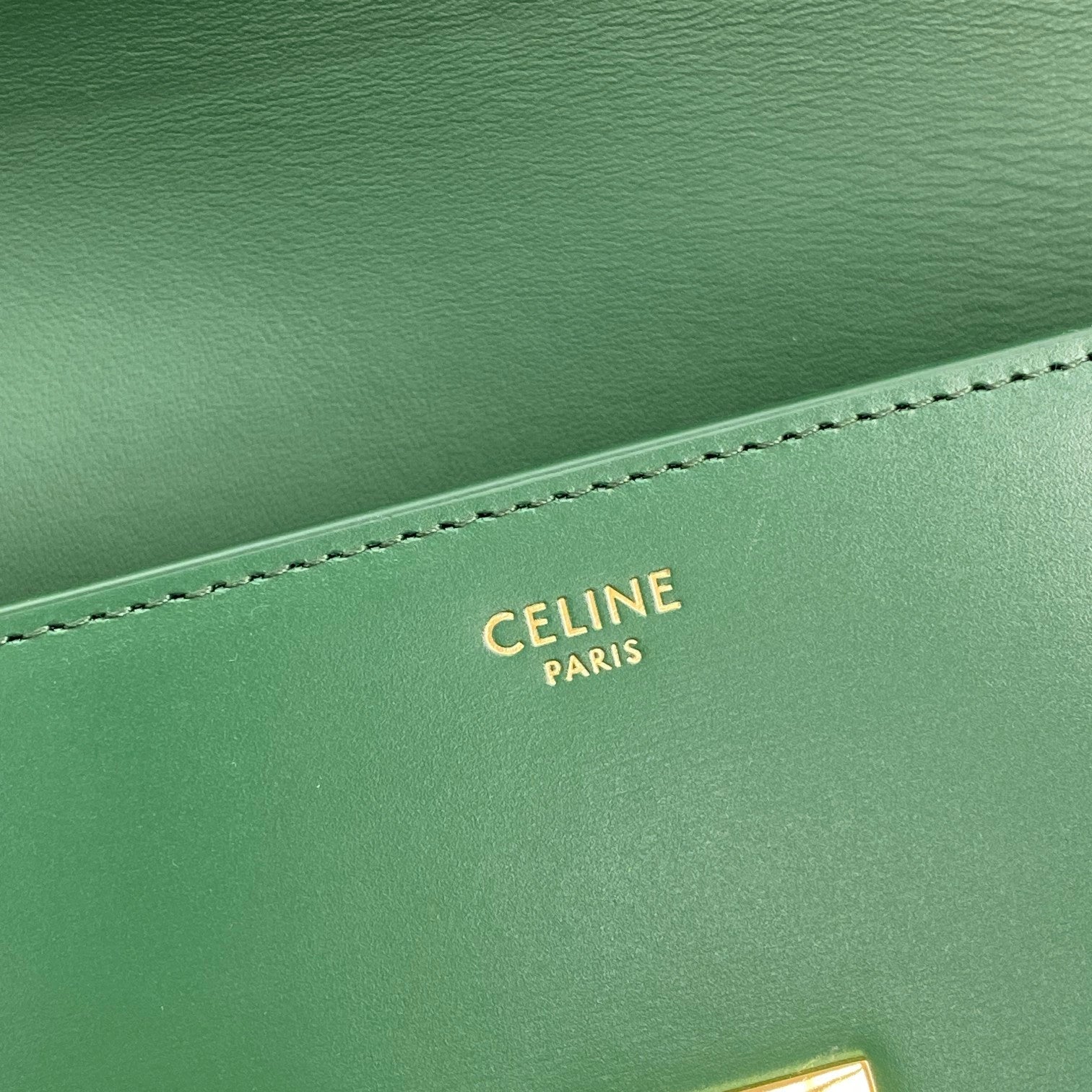 Celine Triomphe Shoulder Bag Green For Women 8in/20cm 