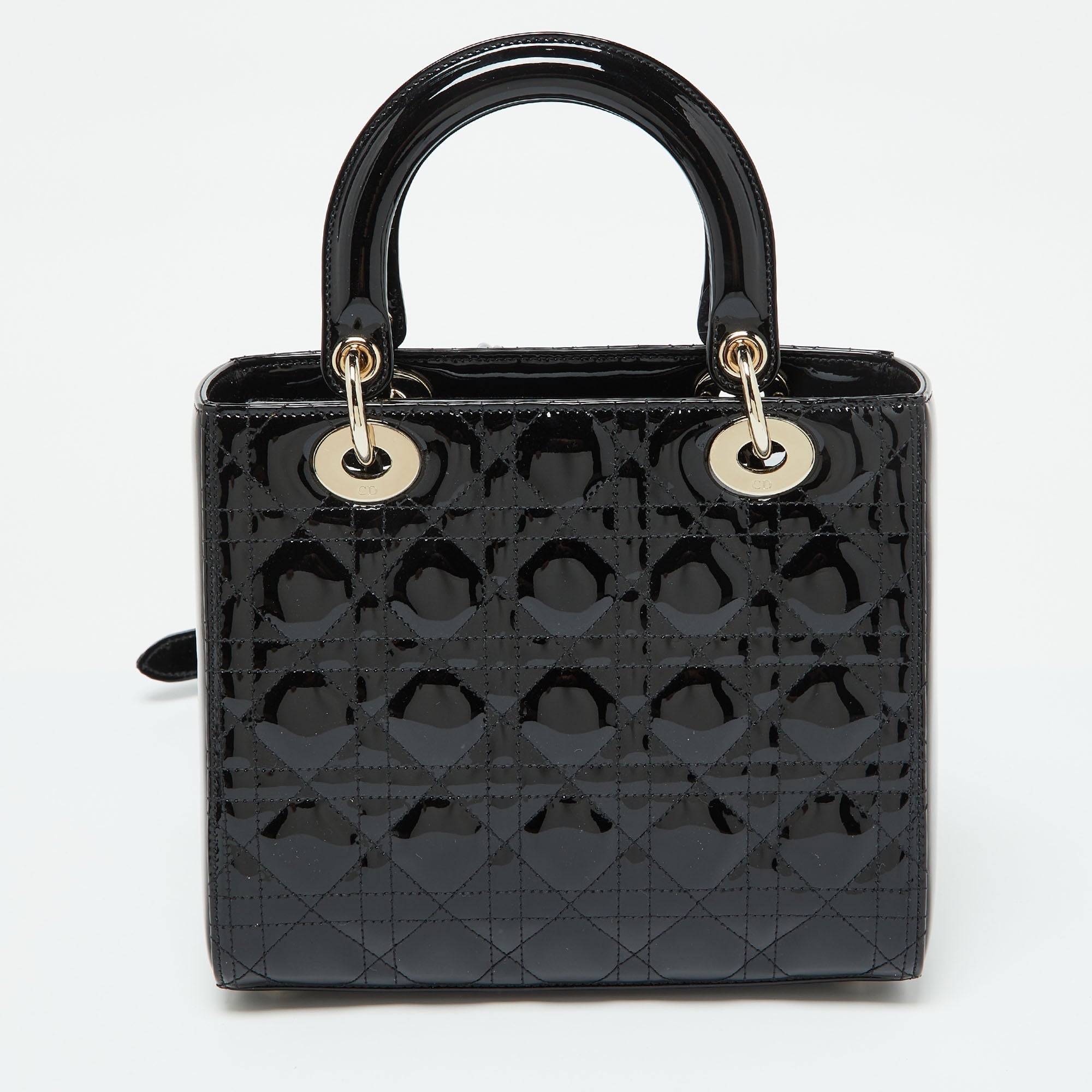 Dior Black Cannage  Leather Medium Lady Dior Tote