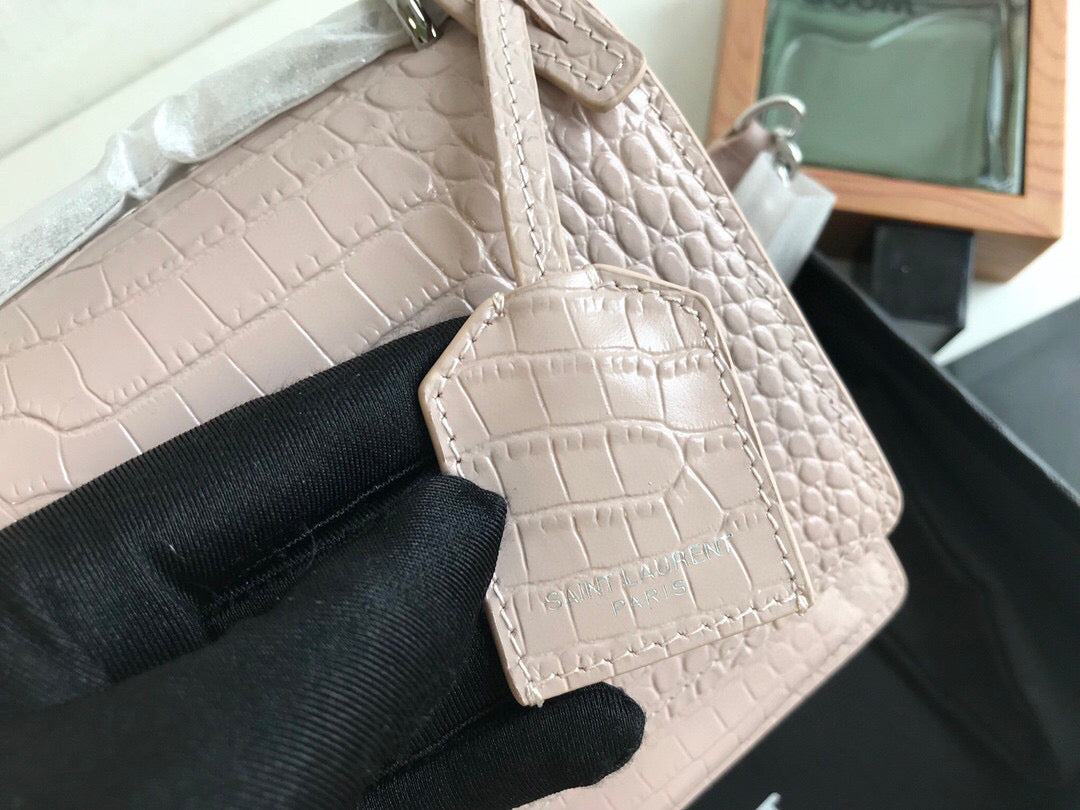 YSSL Sunset Medium Chain Bag Light Pink For Women 8in/22cm YSL 442906DND0N1202