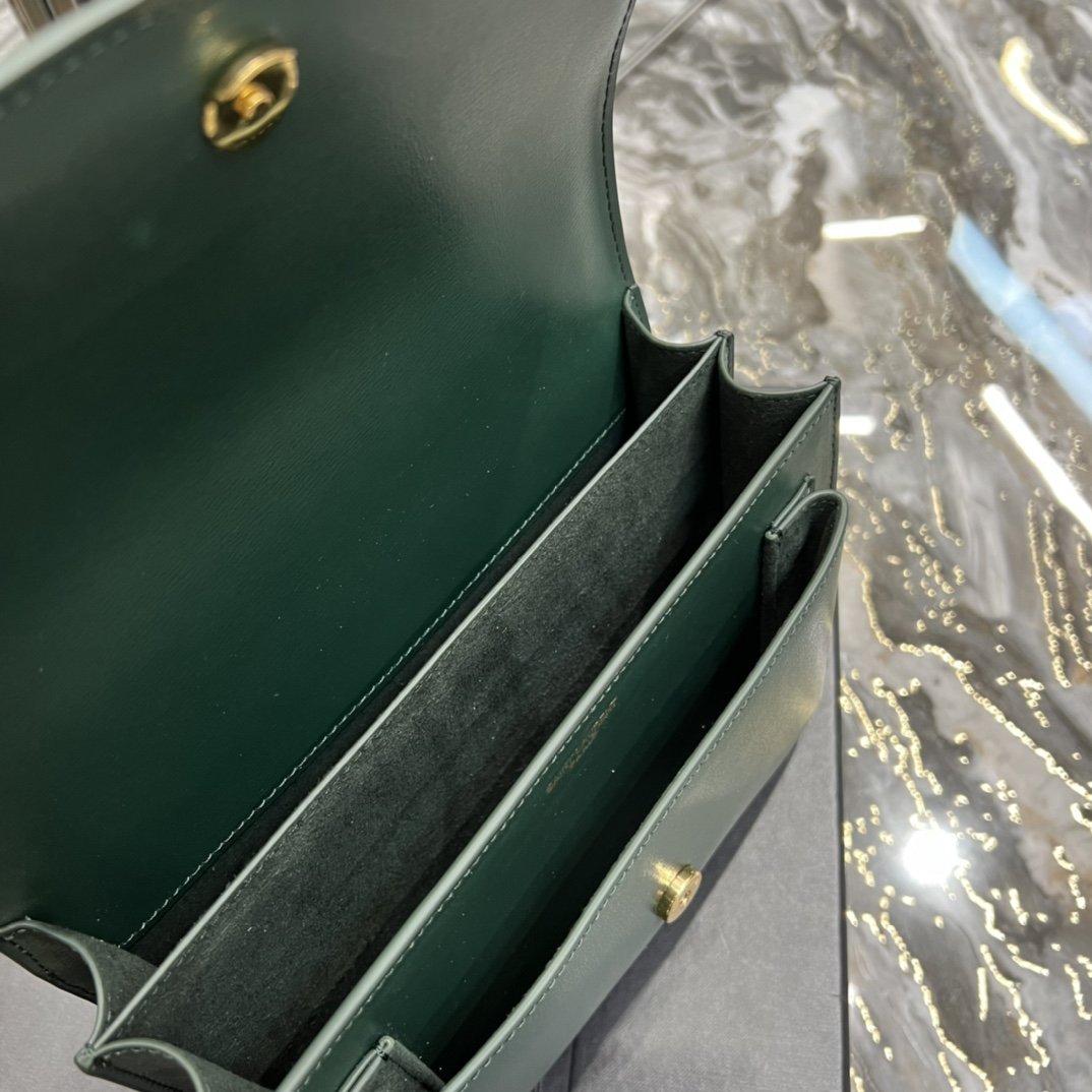 YSSL Sunset Medium Chain Bag For Women 8in/22cm Green YSL