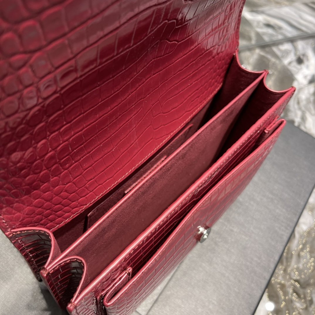 YSSL Sunset Medium Chain Bag Red For Women 8in/22cm YSL