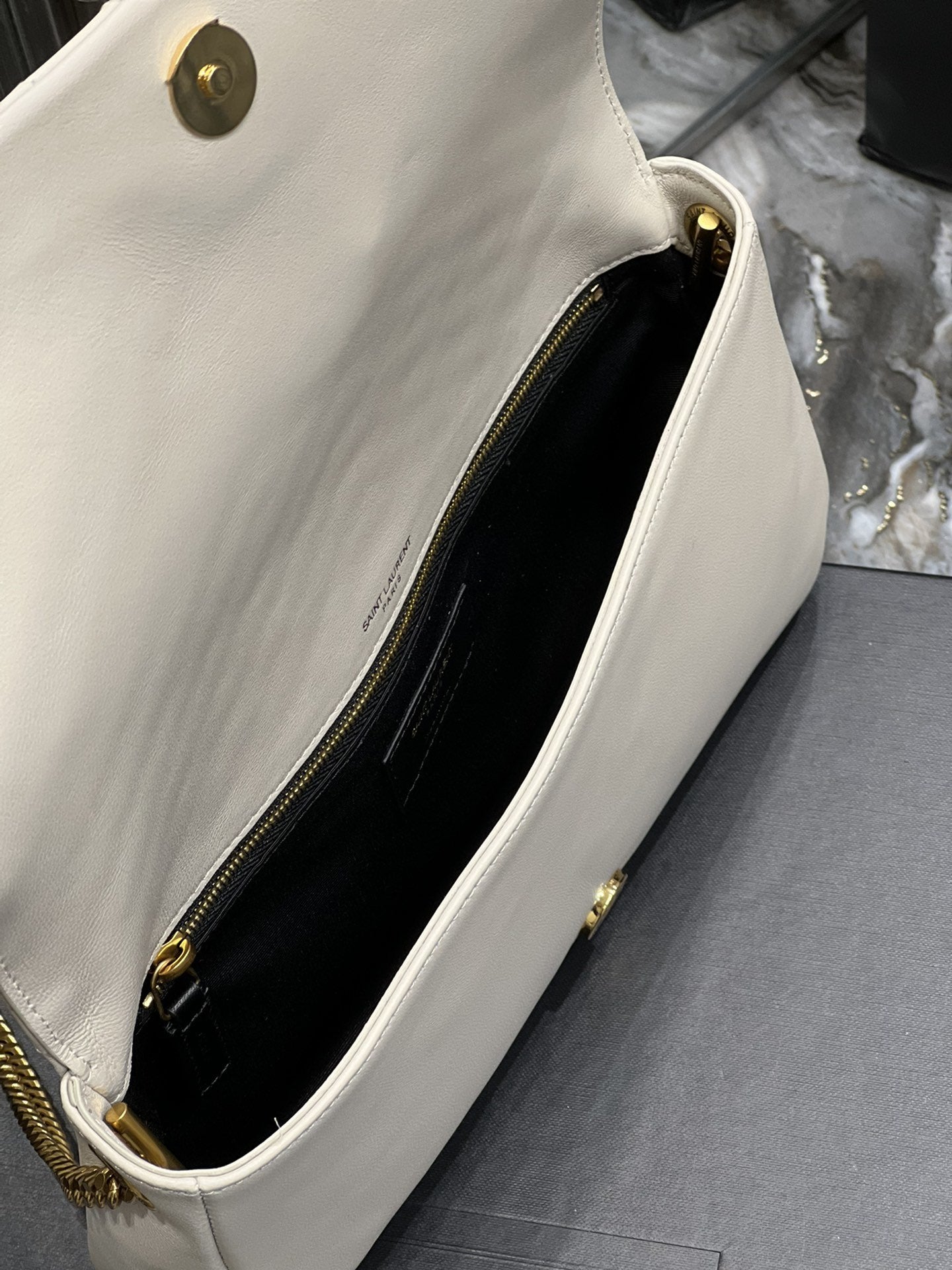 Top Quality Kata 99 Chain Bag White With Gold Hardware For Women 10.2in/26cm YSL