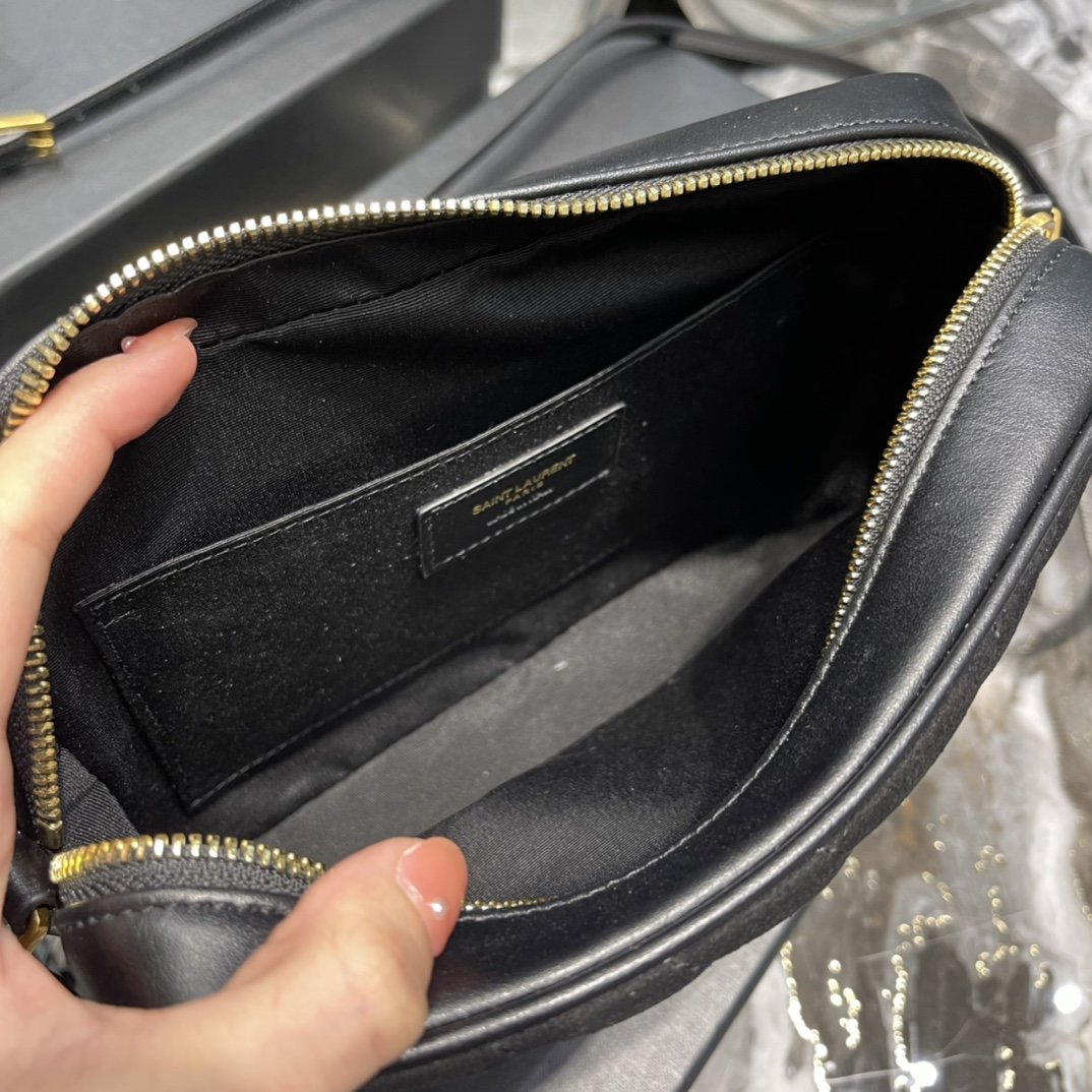 Top Quality Lou Camera Bag Black With Gold Hardware For Women 9in/23cm YSL 612544C4BW71000