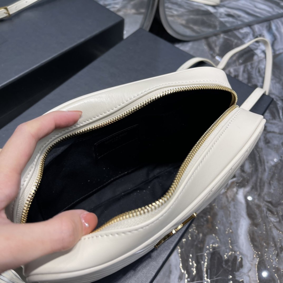 Top Quality Lou Camera Bag White With Gold Toned Hardware For Women 9in/23cm YSL 612544DV7079207