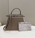 FI ISeeU MeGLAMIum Greige For Women, Handbags, Shoulder Bag 13.1in/33.5cm FF
