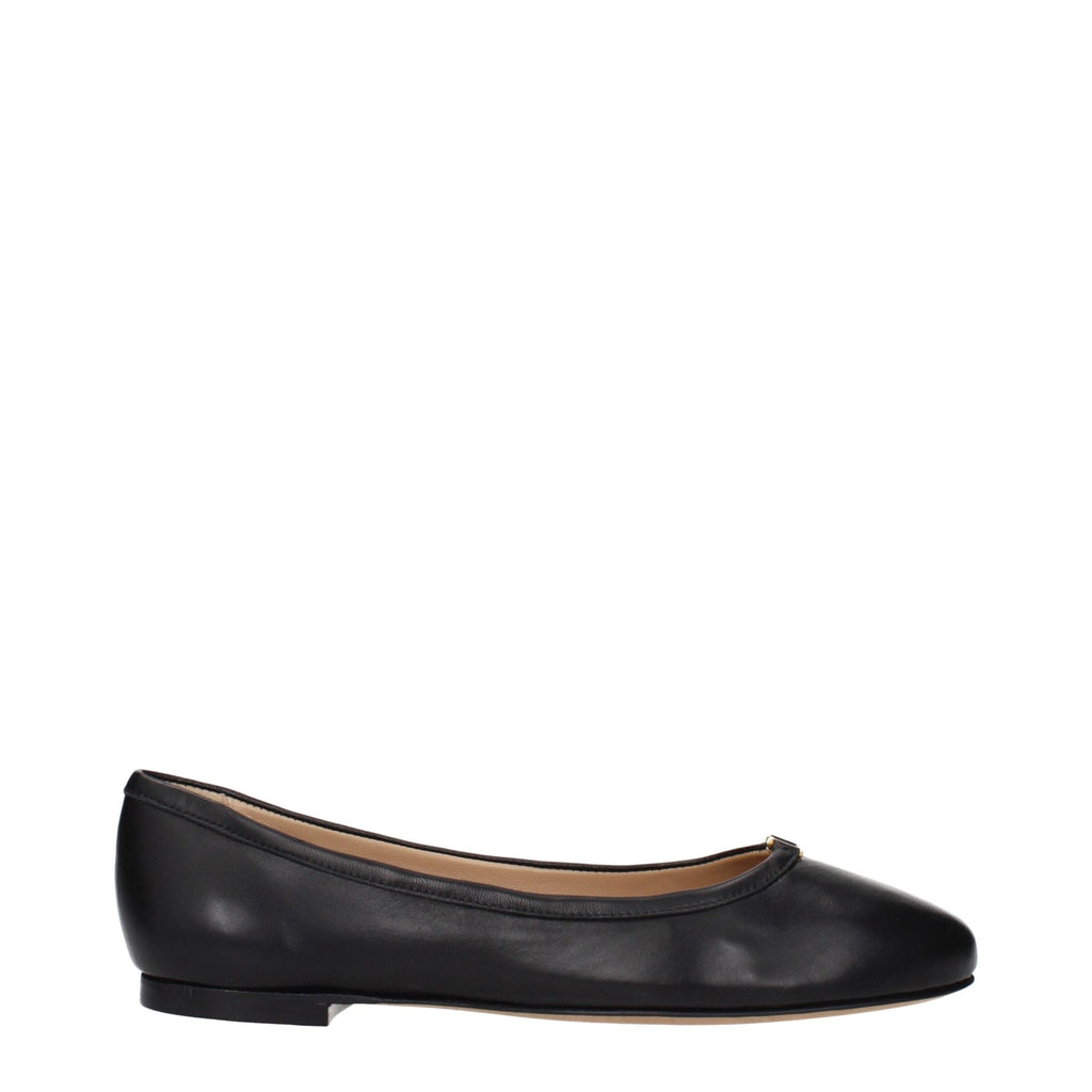 Chloé Black Leather Ballet Women's Flats