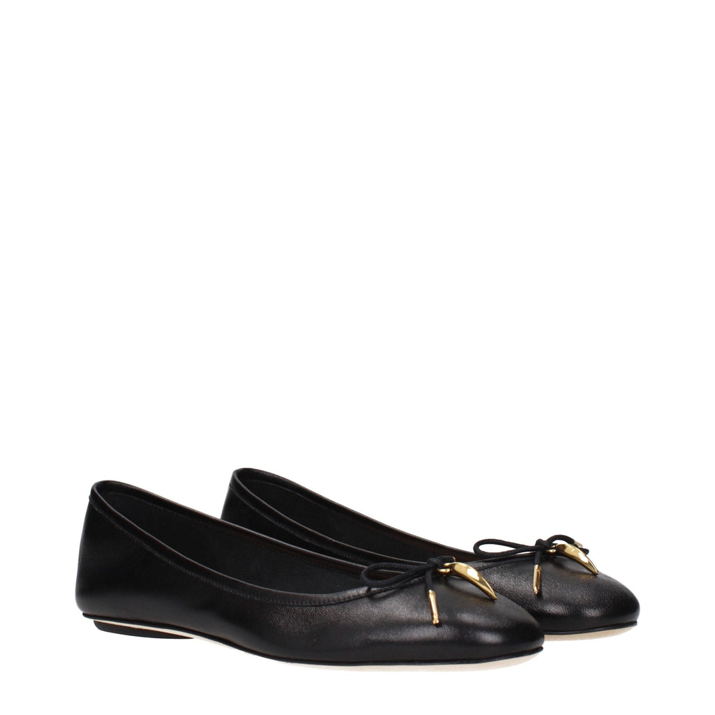 Chloé Black Leather Ballet Women's Flats