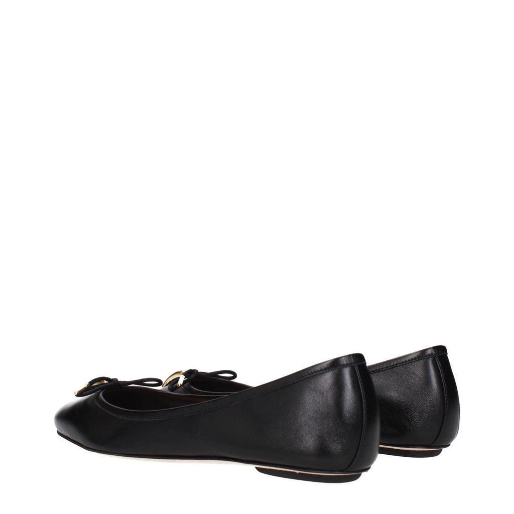 Chloé Black Leather Ballet Women's Flats