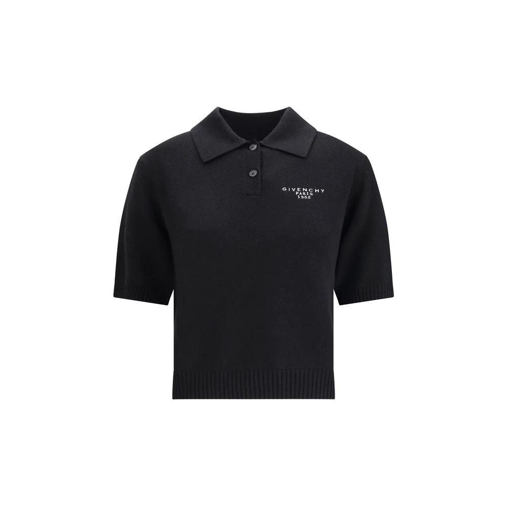 Givenchy Black Wool Polo Shirt