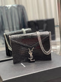 YSSL Cassandra Medium Chain Bag Black For Women 8in/22cm YSL