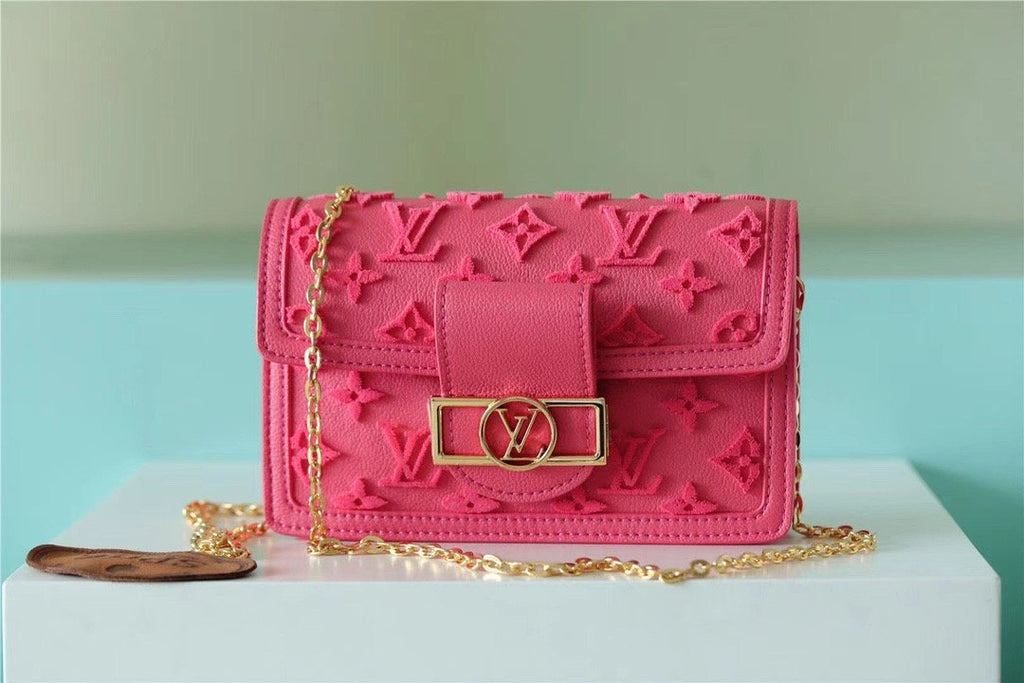 Louis Vuitton Mini Dauphine Monogram Fluo Pink For Women,  Shoulder And Crossbody Bags 18.5cm/7.3in Louis Vuitton M20747