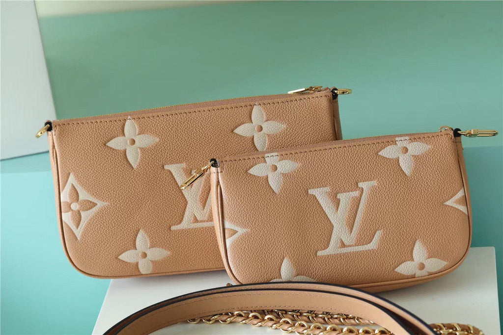 Louis Vuitton Multi Pochette AcGLAMIssoires Monogram Empreinte Arizona Beige / Cream For Women,  Shoulder And Crossbody Bags 9.8in/25cm Louis Vuitton M45983